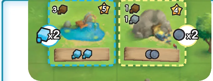 Resource gaining buildings: Pier and Gold Mine