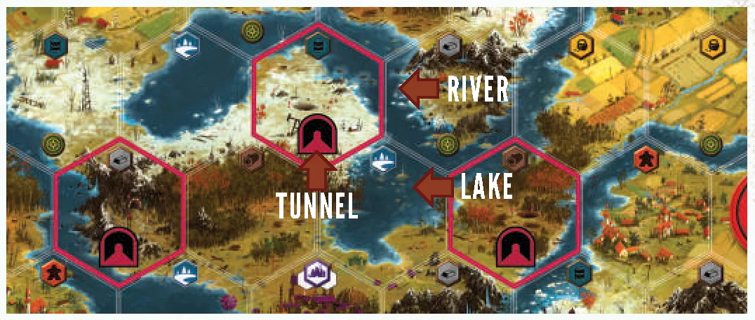 River, Lake, and Tunnel Adjacency Diagram