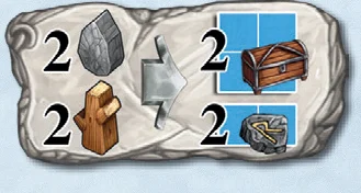 Rune stone and chest crafting spaces