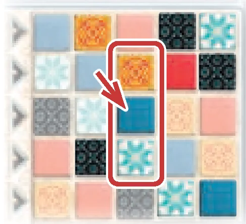 Scoring vertically linked tiles