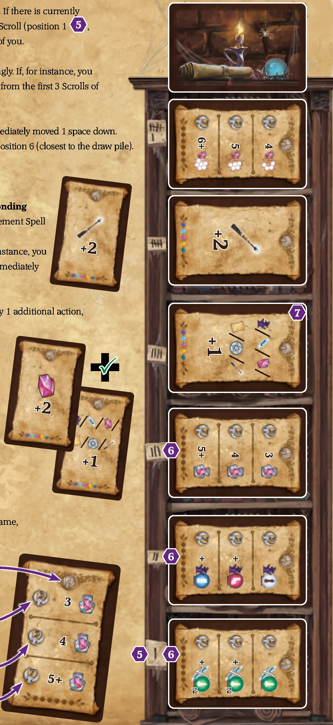 Scroll rack display and scroll card examples