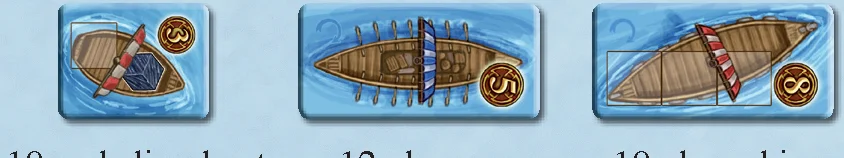 Ship tiles (whaling boats, knarrs, longships)