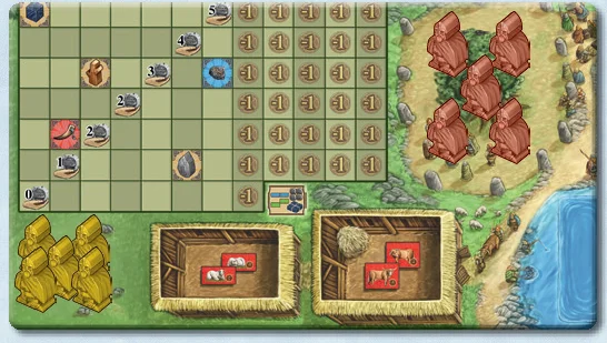 Solo game home board waiting space setup