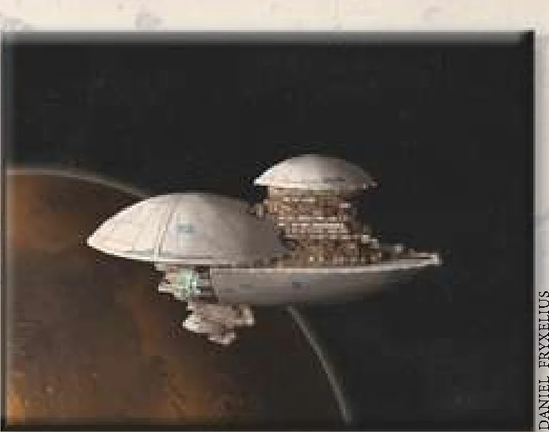 Spaceship launching toward deep space