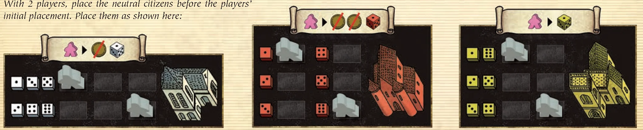 Special initial placement setup for 2 players