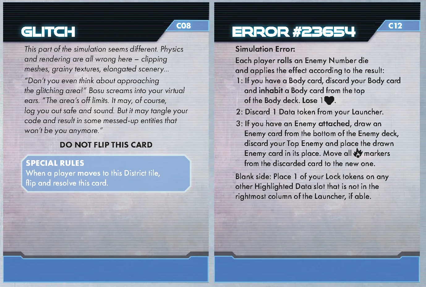 Special Scenario Cards Examples (C08 and C12)