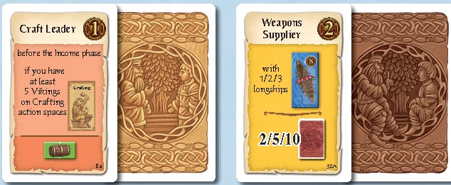 Starting and occupation cards