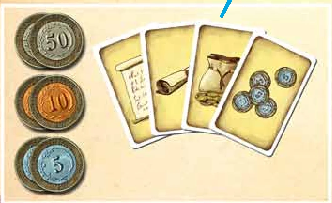 Starting cards and coins