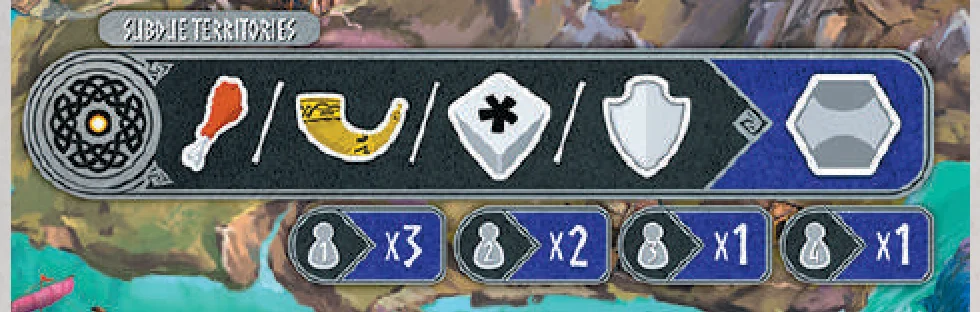 subdue territories board location and costs