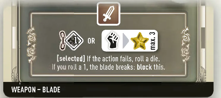 Sword weapon card