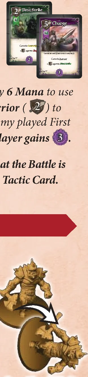 Tactic Cards and Sacrificed Unit Example