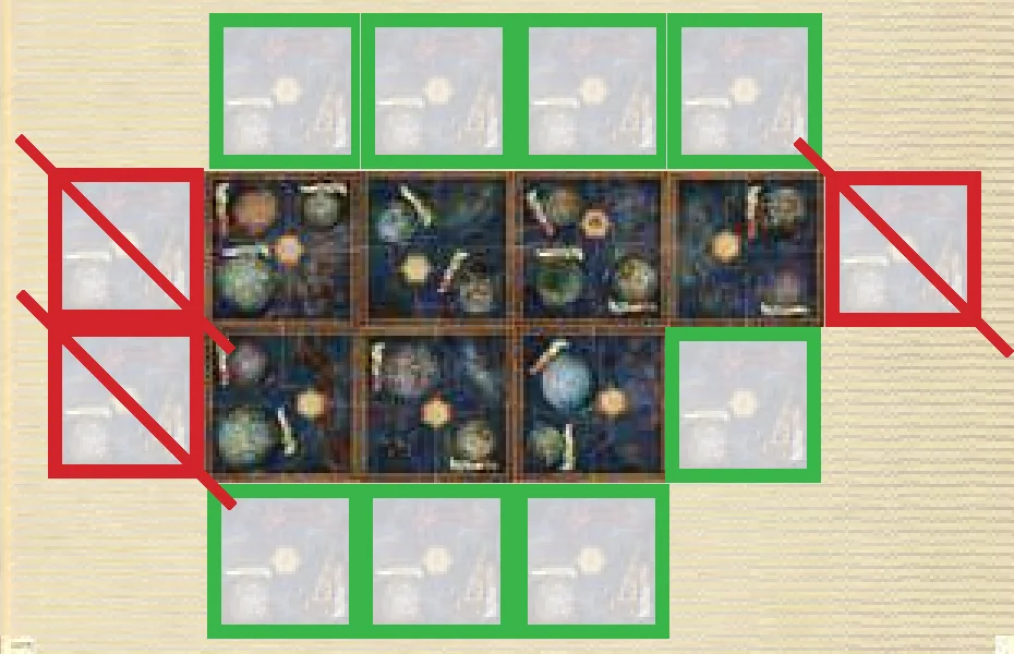 Tile Placement Legal and Illegal Spaces Diagram