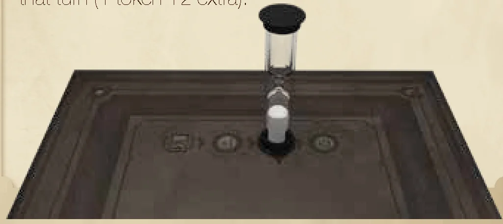 Time Track showing hourglass on +2 space