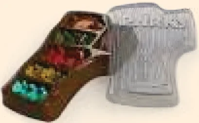 Token trays with resource tokens and photos