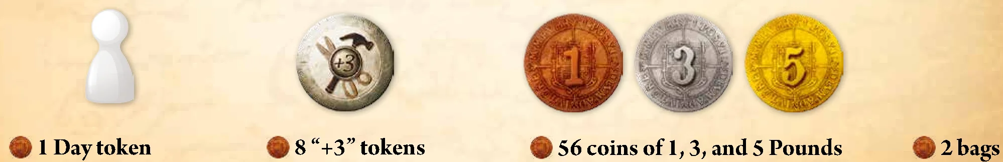 Tokens, coins, and bags