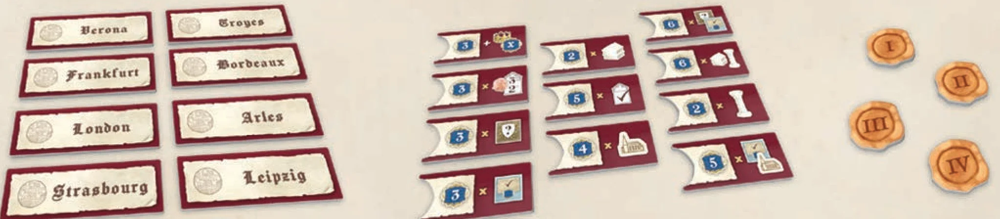 Town tiles, Fair tiles, and Fair Order tiles