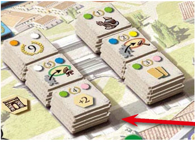 Trajan tile categories and placement on player mat