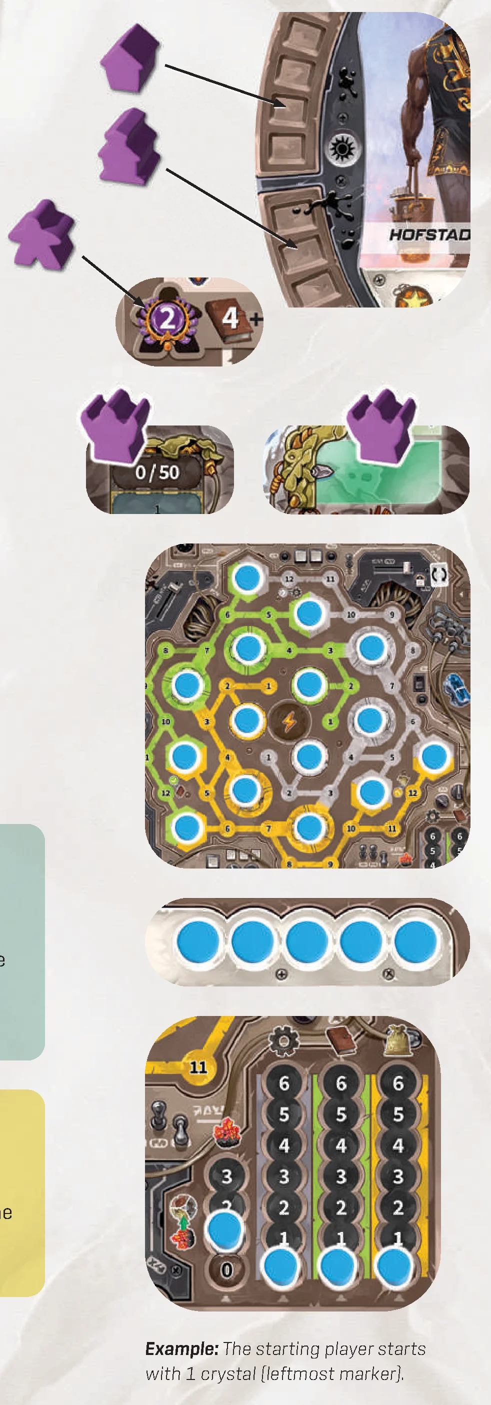 Tribe board and player board setup details