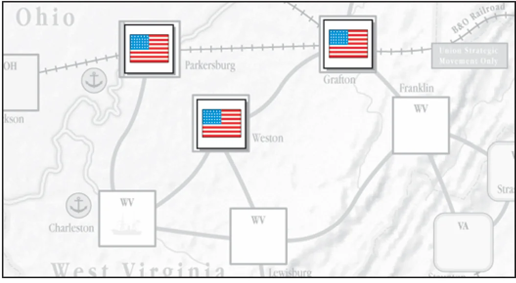 West Virginia PC Markers Map Diagram
