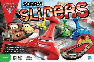 Disney Pixar Cars 2 Sorry Sliders: World Grand Prix Race Edition board game cover