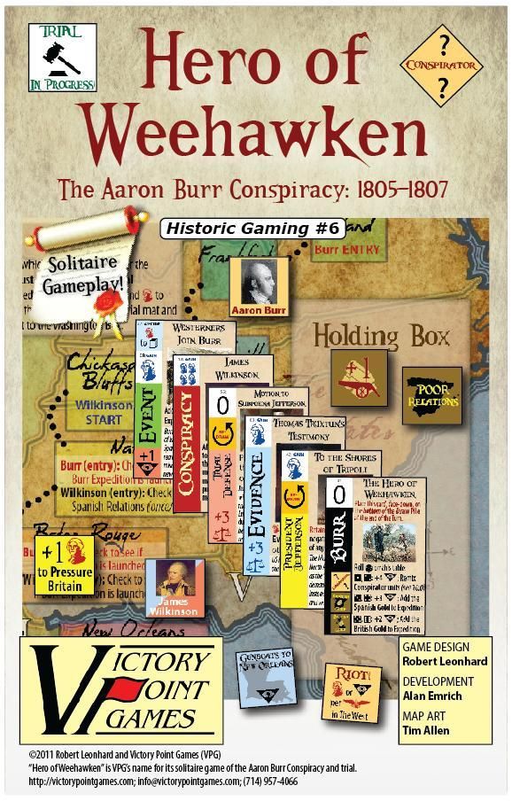 Hero of Weehawken: The Aaron Burr Conspiracy 1805-1807 board game cover