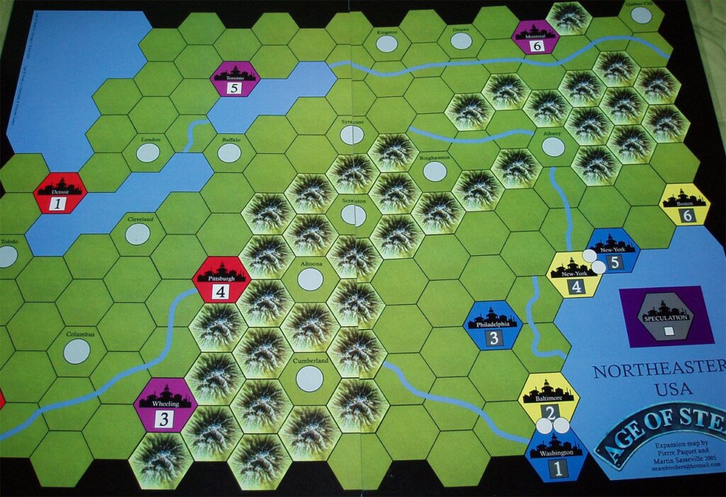 Age of Steam Expansion: North Eastern USA / South Africa board game cover
