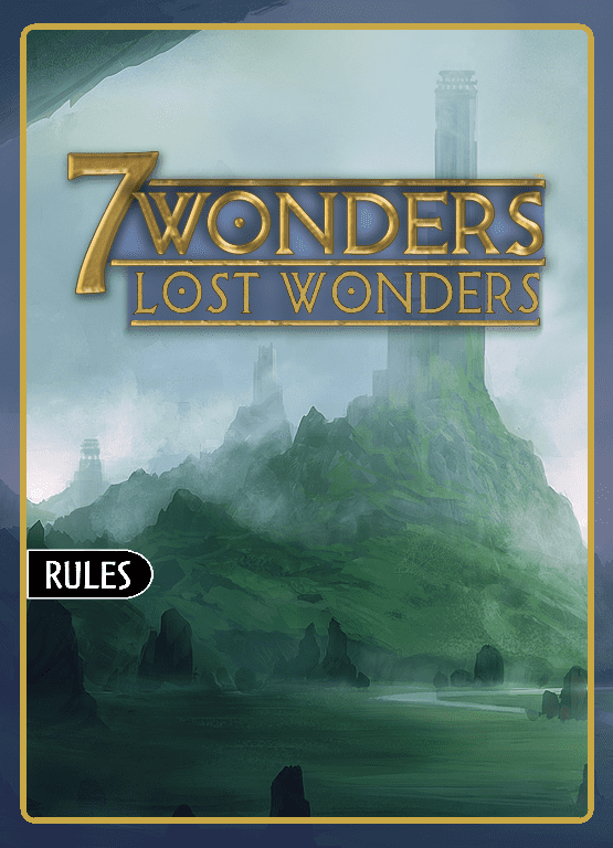 Lost Wonders (fan expansion for 7 Wonders) board game cover