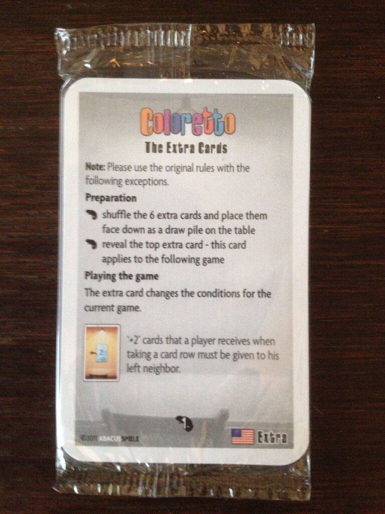 Coloretto: The Extra Cards board game cover