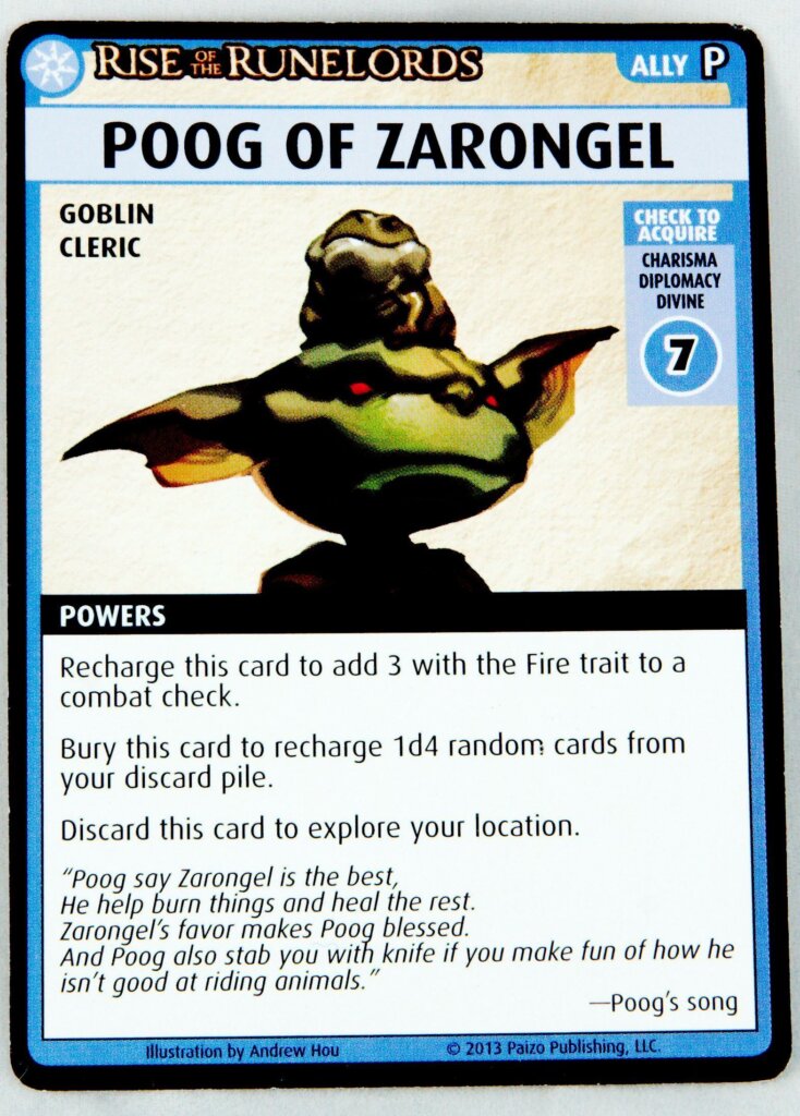 Pathfinder Adventure Card Game: Rise of the Runelords – “Poog of Zarongel” Promo Card board game cover