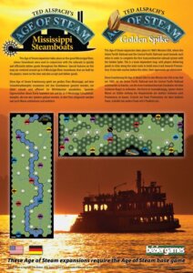 Age of Steam Expansion: Mississippi Steamboats / Golden Spike board game cover