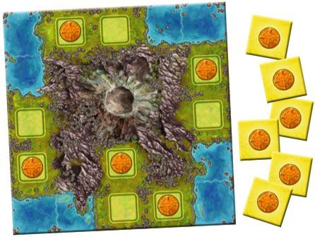 Amerigo Queenie 1: Volcanic Island board game cover