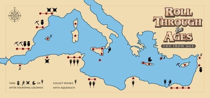 Roll Through the Ages: The Iron Age – The Mediterranean Expansion board game cover