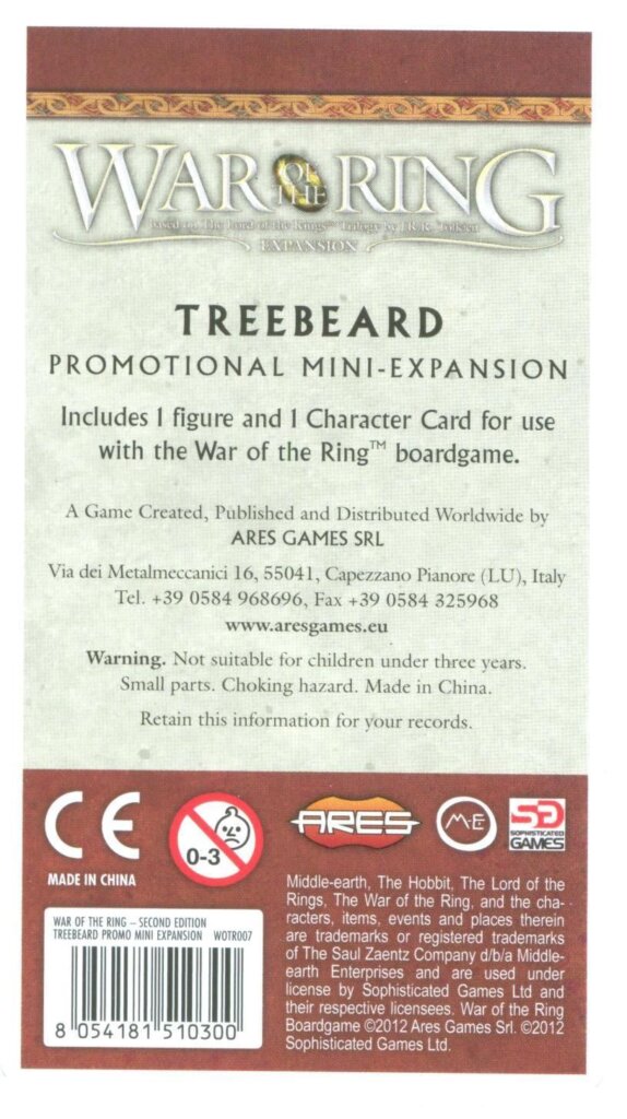 War of the Ring: Lords of Middle-earth – Treebeard Mini-Expansion board game cover