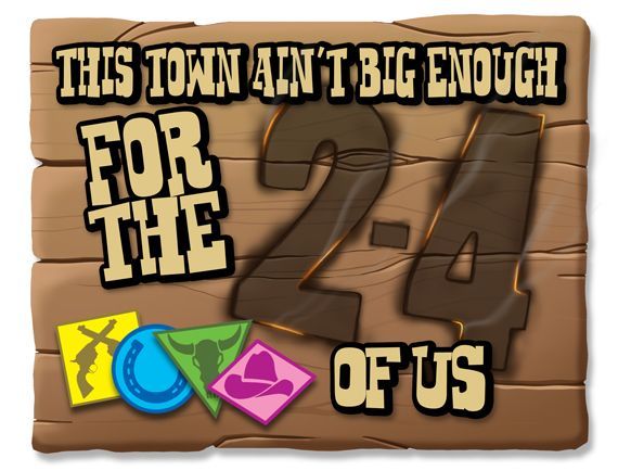 This Town Ain’t Big Enough for the 2-4 of Us board game cover