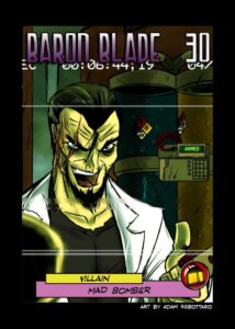Sentinels of the Multiverse: Mad Bomber Blade Villain Promo Card board game cover