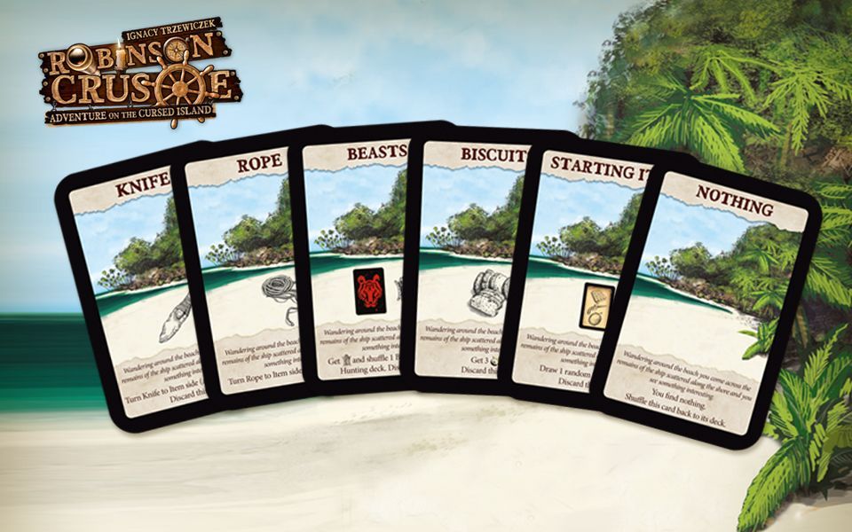 Robinson Crusoe: Adventures on the Cursed Island – Searching the Beach board game cover