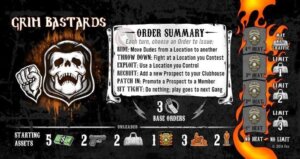 Sons of Anarchy: Men of Mayhem – Grim Bastards promo card board game cover