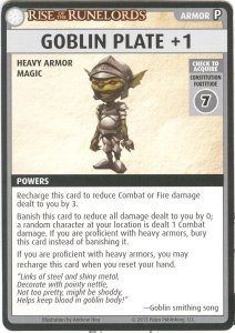 Pathfinder Adventure Card Game: Rise of the Runelords – “Goblin Plate +1” Promo Card board game cover