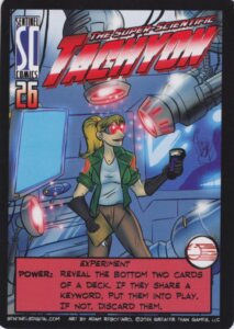 Sentinels of the Multiverse: The Super Scientific Tachyon Promo Card board game cover