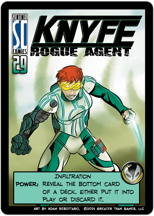 Sentinels of the Multiverse: KNYFE Rogue Agent Promo Card board game cover