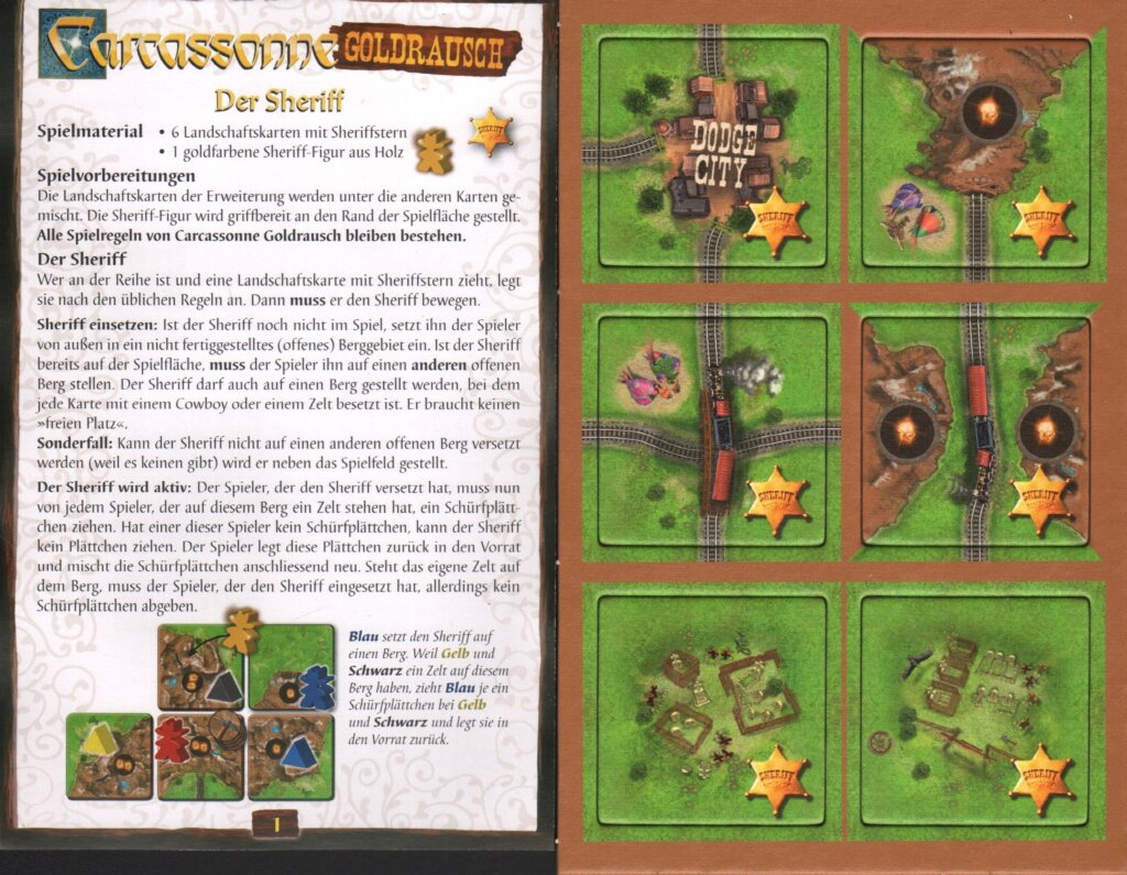 Carcassonne: Goldrausch – Der Sheriff board game cover