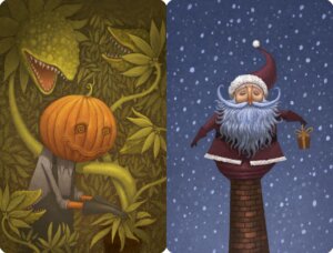 Dixit: “Pumpkinhead” and “Santa” Promo Cards board game cover