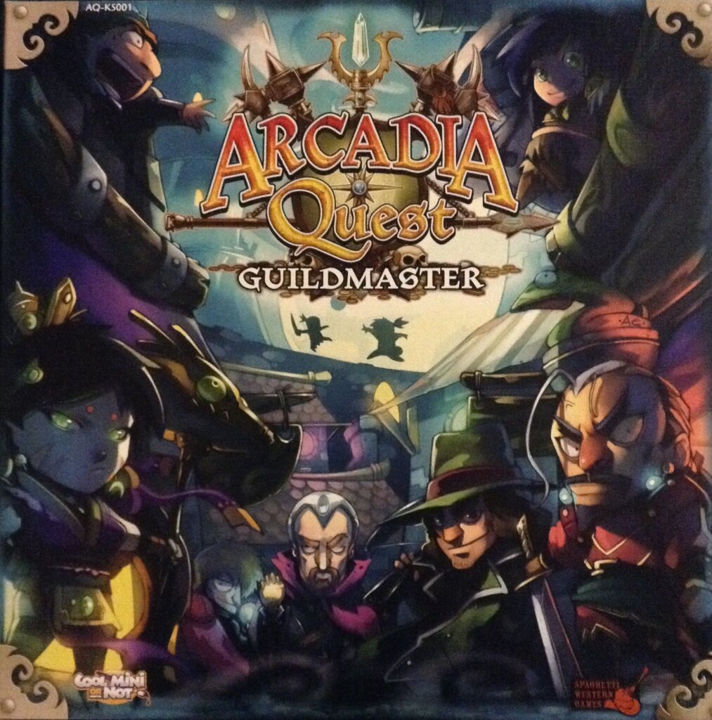 Arcadia Quest: Guildmaster Kickstarter Heroes board game cover