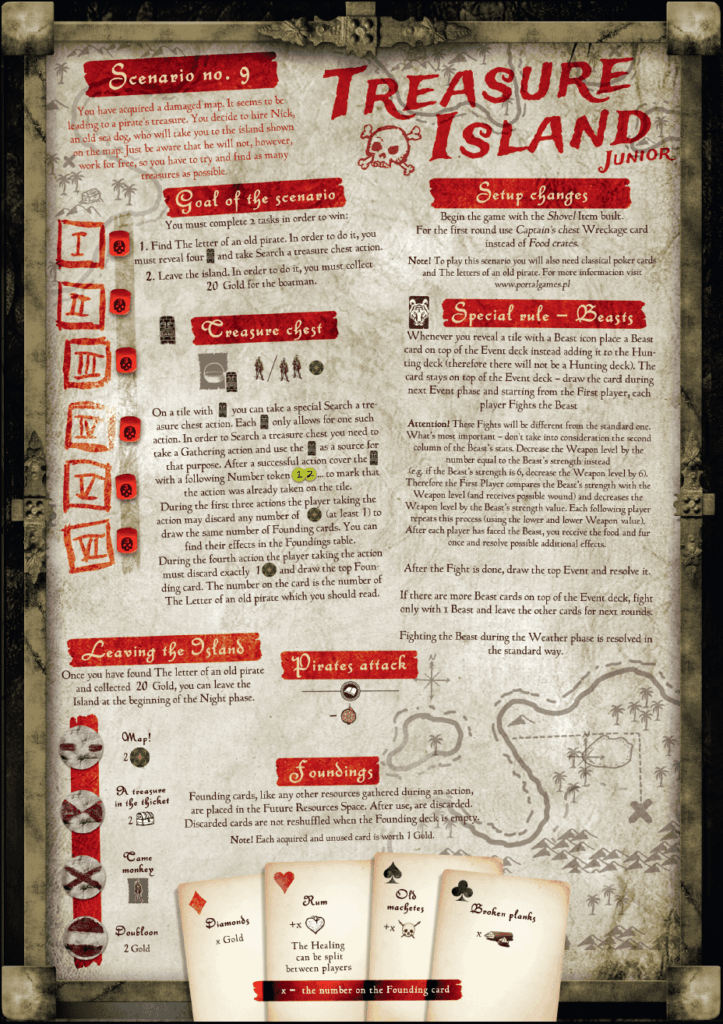 Robinson Crusoe: Adventures on the Cursed Island – “Treasure Island” Junior Scenario board game cover