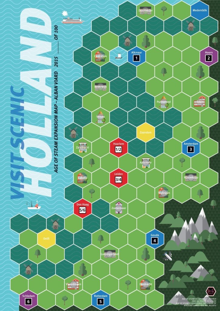 Age of Steam Expansion: Holland / Madagascar board game cover