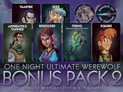 One Night Ultimate Werewolf: Bonus Pack 2 board game cover