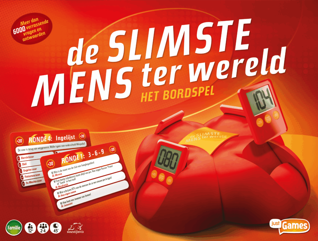 De Slimste Mens ter Wereld: Het Bordspel board game cover