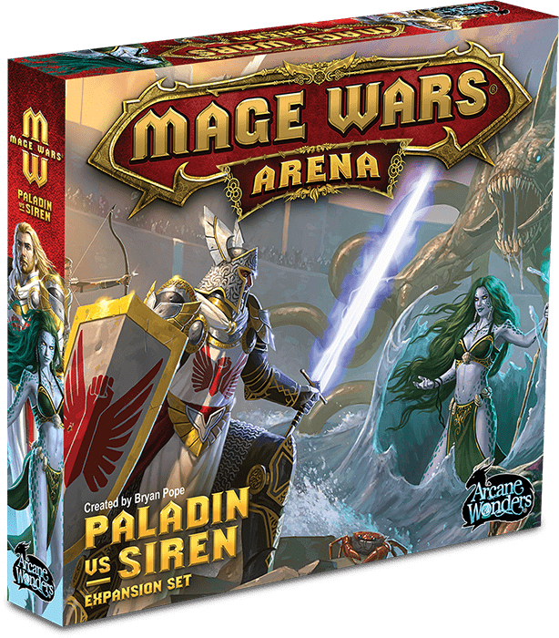 Mage Wars Arena: Paladin vs Siren Expansion Set board game cover