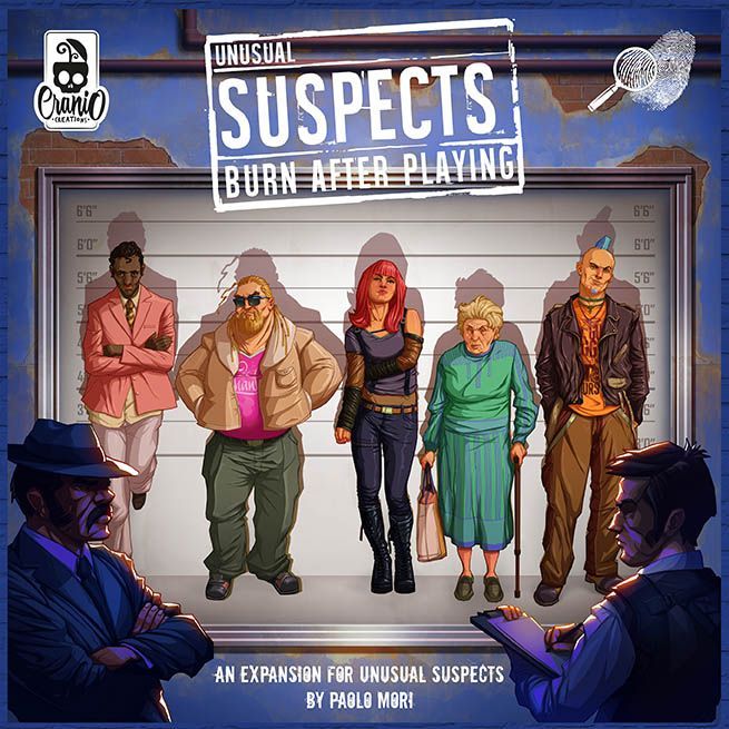 Unusual Suspects: Burn After Playing board game cover