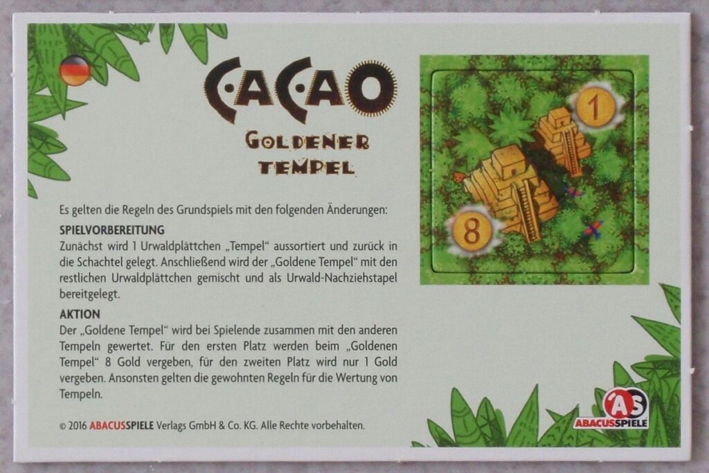 Cacao: Golden Temple board game cover